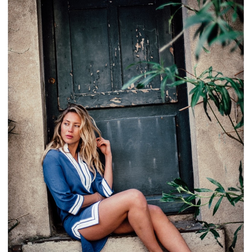NWT!🥰 Les Canebiers Blue & White Tunic Dress - Picture 2 of 8